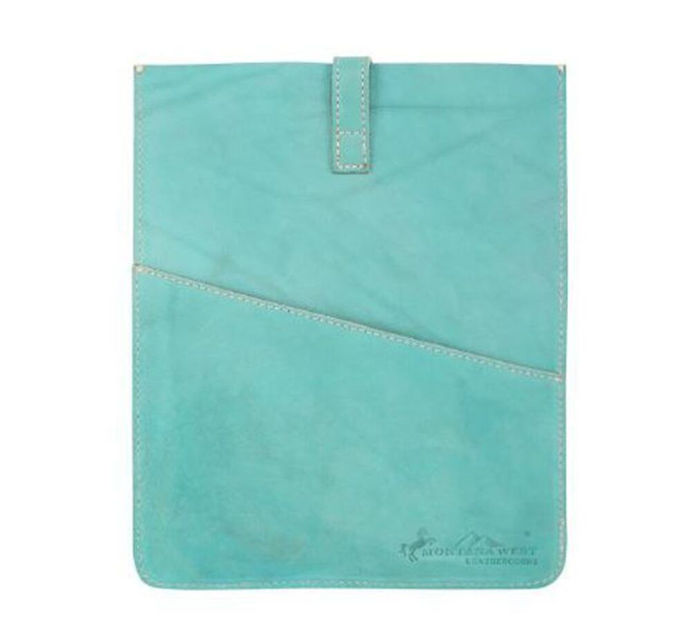 Montana West Tablet Slim Sleeve Turquoise Genuine Leather NEW
